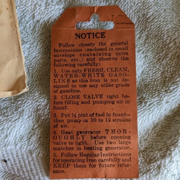 1930 Antique Gas Powered Iron Diamond Akron Lamp Mfg Co with Accessories Rare - Picture 10 of 13